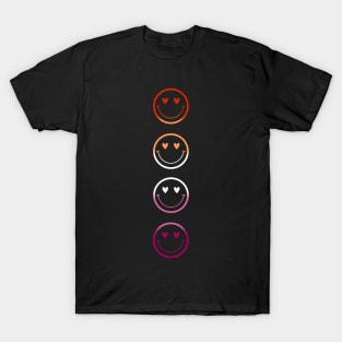 Lesbian Pride Flag Smileys T-Shirt